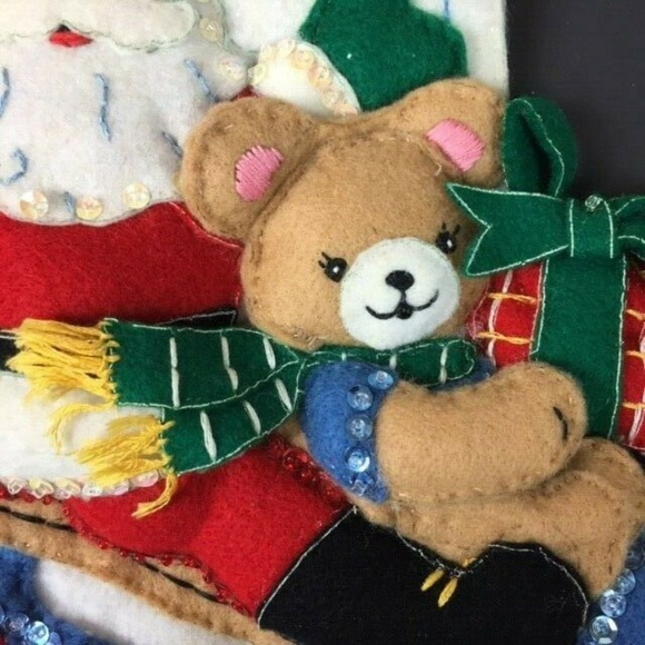 {SOLD} Bucilla Santa Bird Bear Sleigh Stocking - Picture 4 of 8